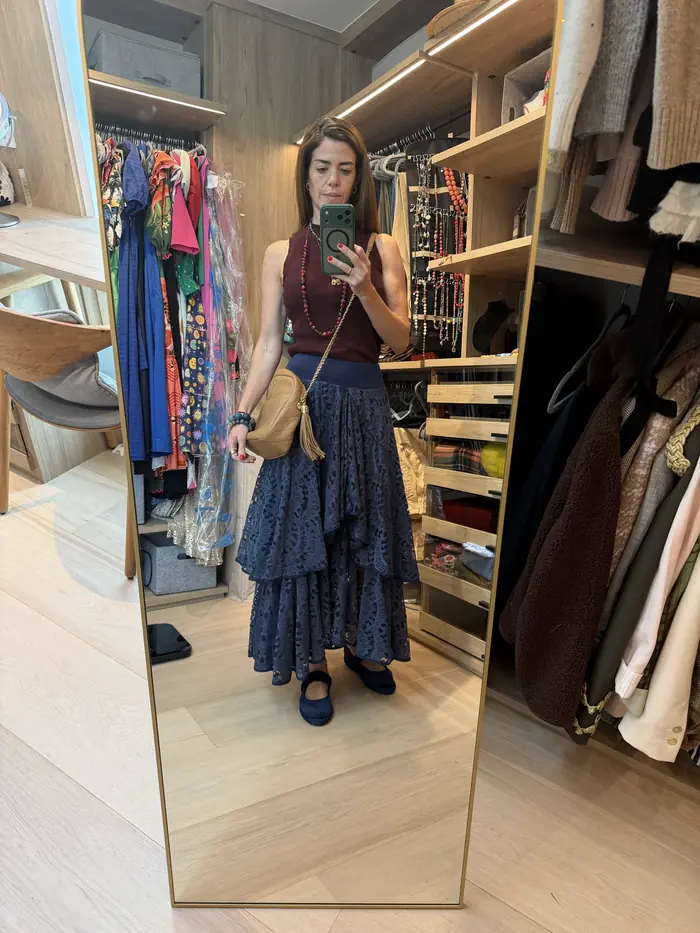 El mismo look puesto, foto de espejo